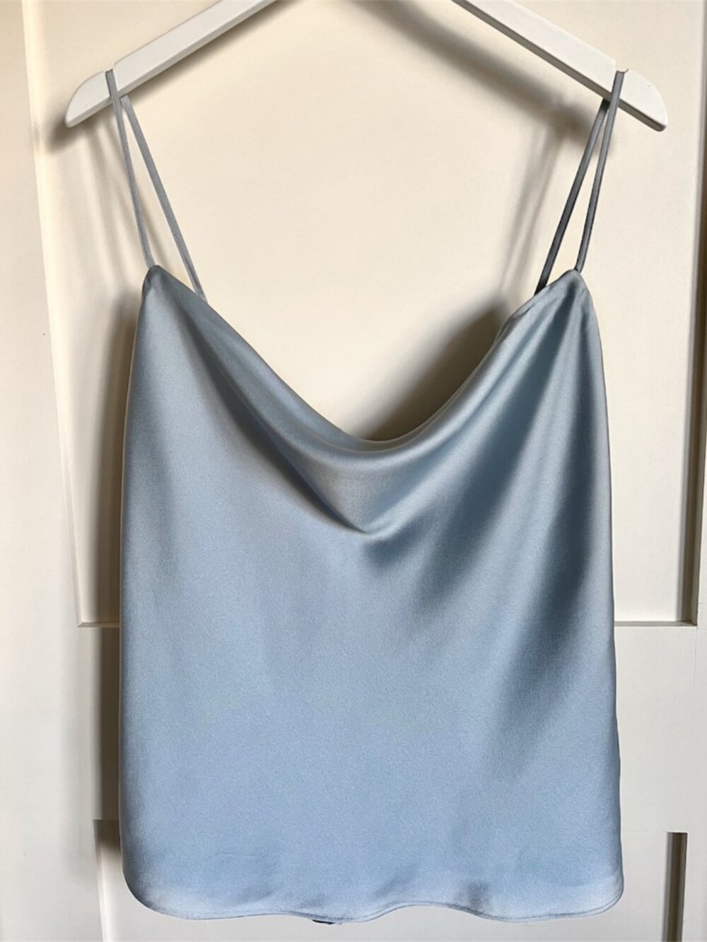 Abercrombie & Fitch Satin Cowl Neck Cami - Light Blue - NWT - Size L